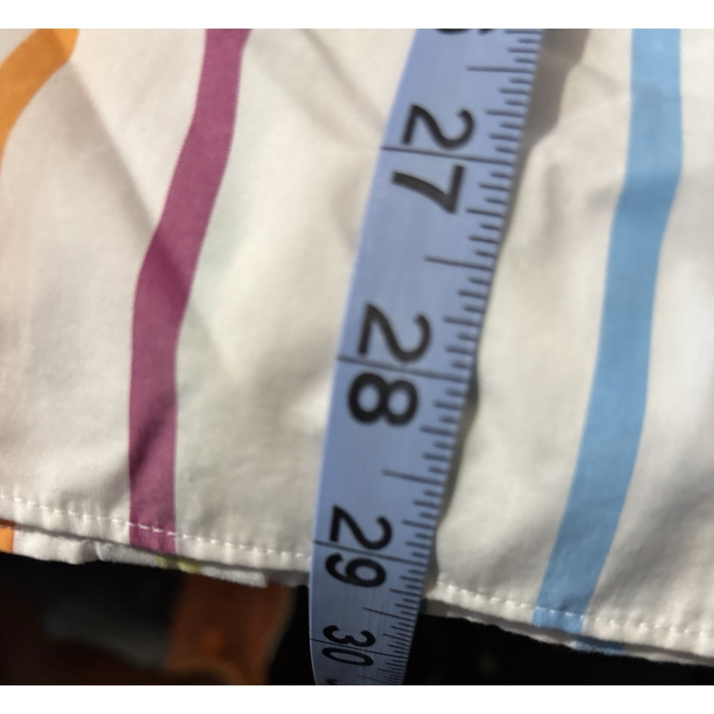 Lands End  women 22 multicolor Pastel Stripe button Up, 3/4 Sleeve No Iron Spin - Picture 5 of 6